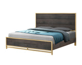 Trevor Brown/Gold Queen Panel Bed -  Crown Mark - Luna Furniture