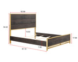 Trevor Brown/Gold Queen Panel Bed -  Crown Mark - Luna Furniture