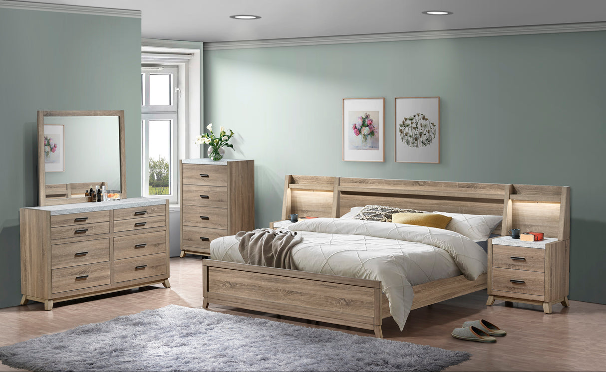 Tilston Natural Panel Bedroom Set -  Crown Mark - Luna Furniture