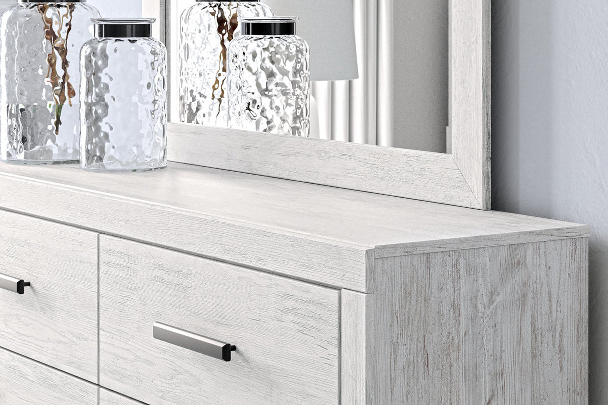 Cayboni Whitewash Dresser and Mirror from Ashley - Luna Furniture