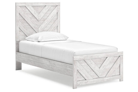 Cayboni Whitewash Twin Panel Bed -  Ashley - Luna Furniture