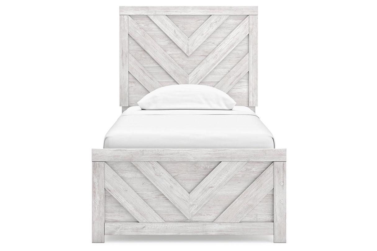 Cayboni Whitewash Twin Panel Bed from Ashley - Luna Furniture