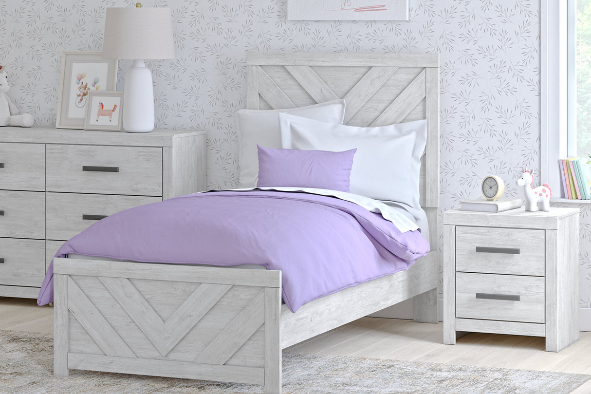 Cayboni Whitewash Twin Panel Bed from Ashley - Luna Furniture