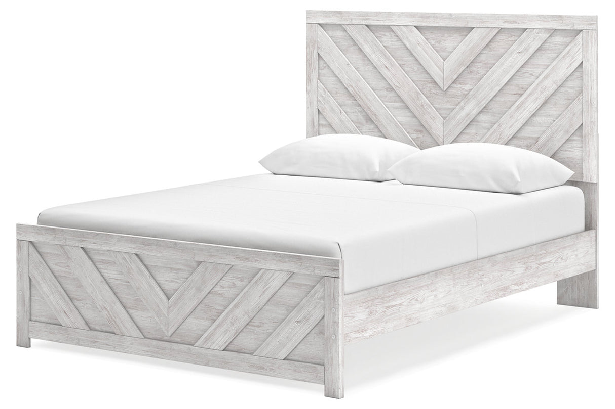 Cayboni Whitewash Queen Panel Bed from Ashley - Luna Furniture