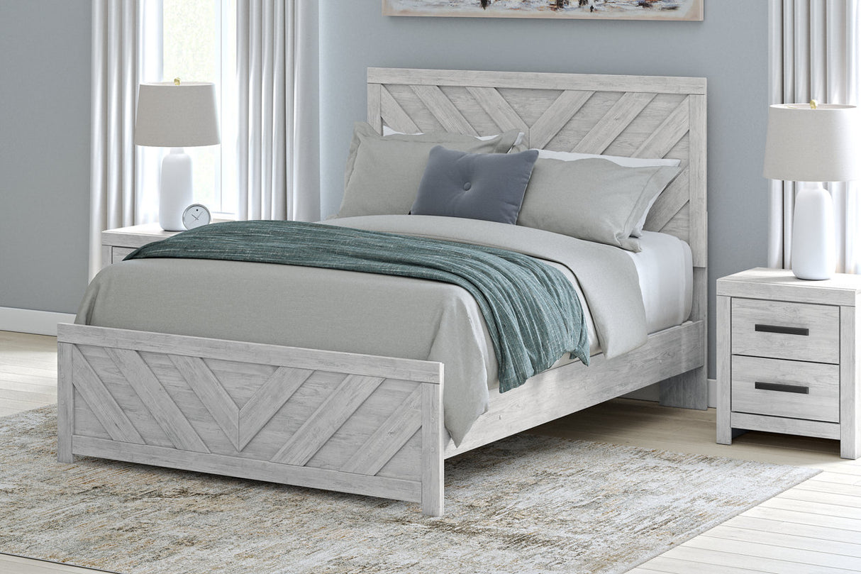 Cayboni Whitewash Queen Panel Bed from Ashley - Luna Furniture