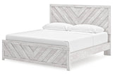 Cayboni Whitewash King Panel Bed from Ashley - Luna Furniture