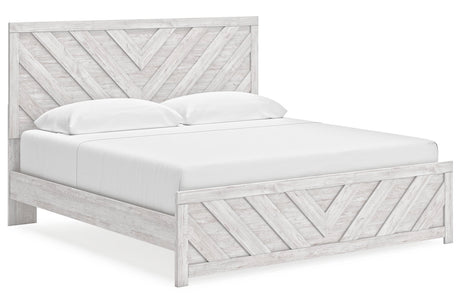 Cayboni Whitewash King Panel Bed -  Ashley - Luna Furniture