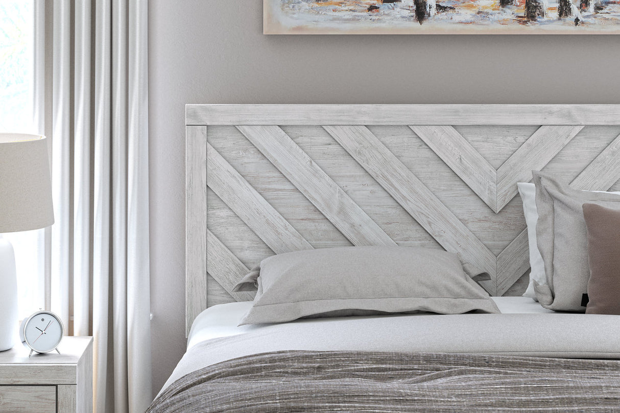 Cayboni Whitewash King Panel Bed from Ashley - Luna Furniture