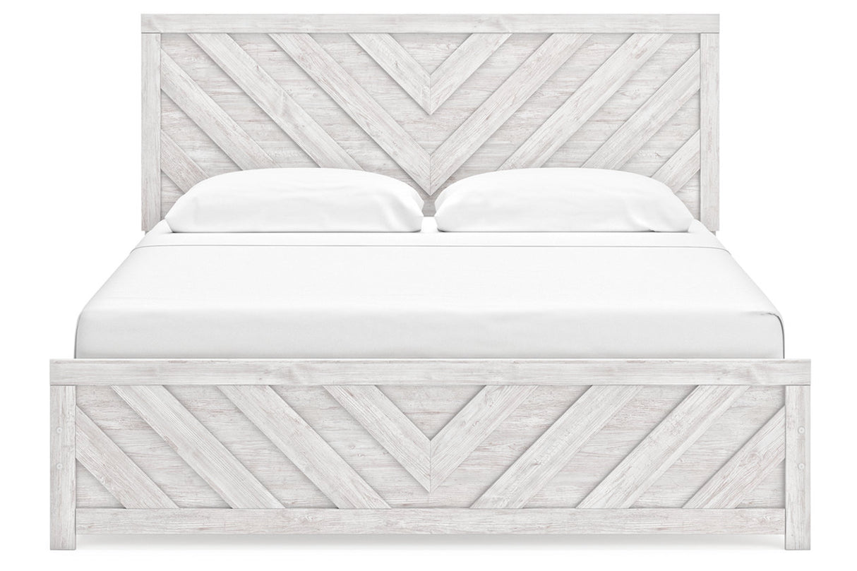 Cayboni Whitewash King Panel Bed from Ashley - Luna Furniture