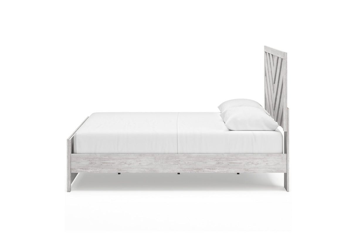 Cayboni Whitewash King Panel Bed from Ashley - Luna Furniture