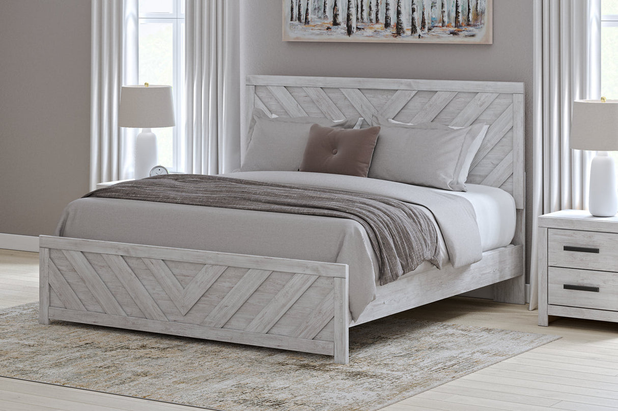 Cayboni Whitewash King Panel Bed from Ashley - Luna Furniture