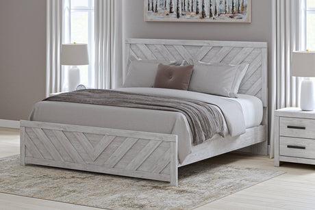 Cayboni Whitewash King Panel Bed -  Ashley - Luna Furniture