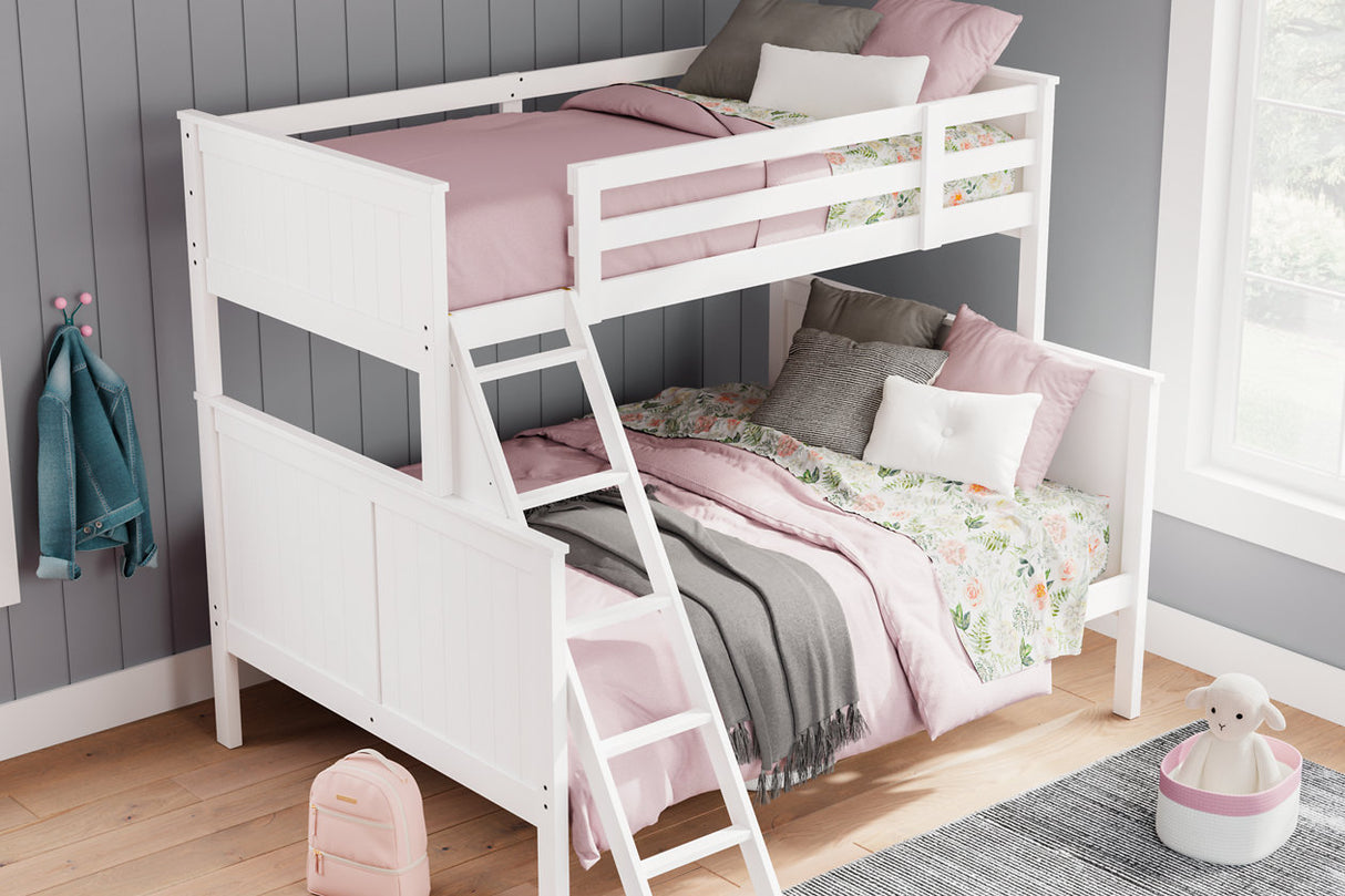 Nextonfort White Twin over Full Bunk Bed from Ashley - Luna Furniture