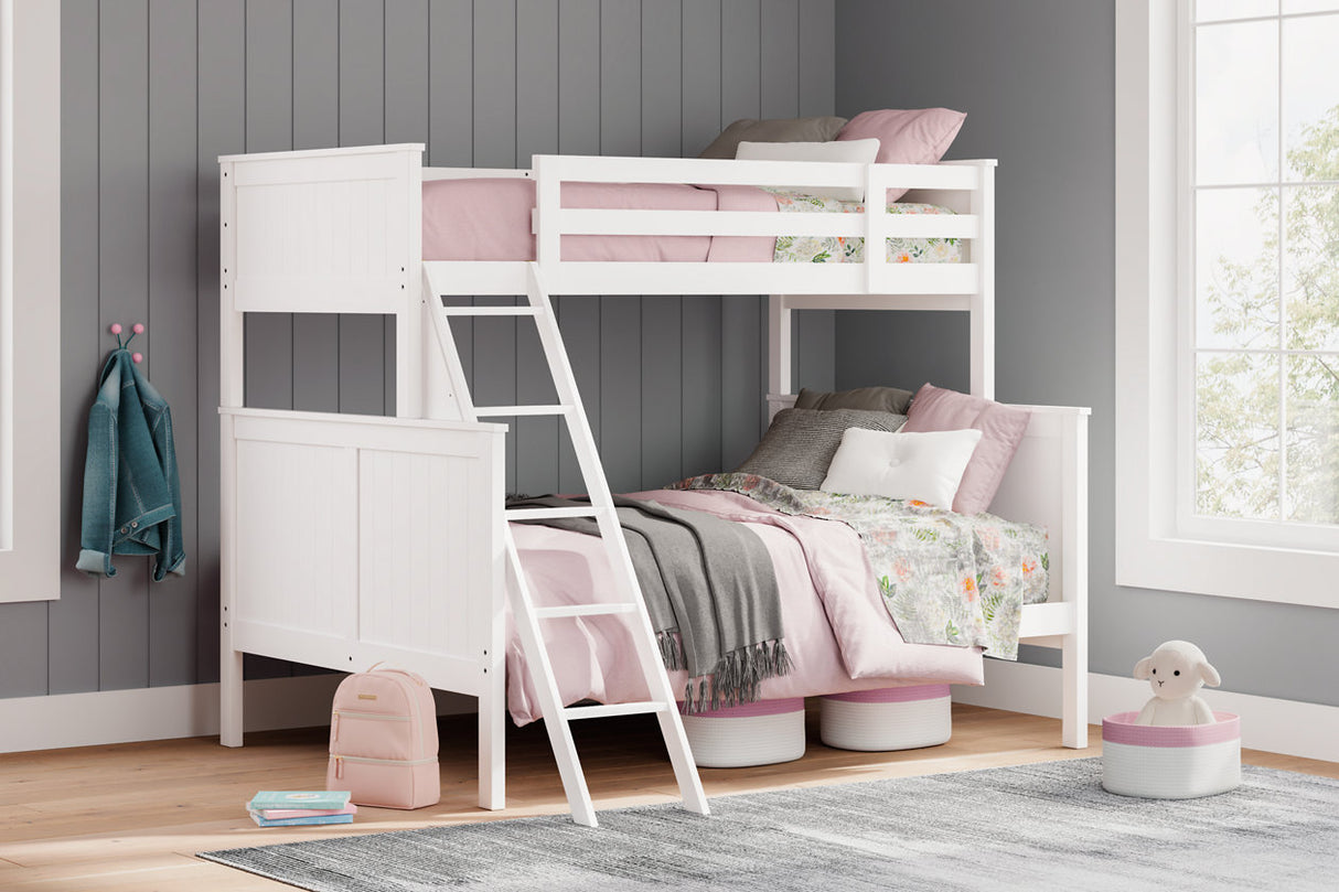 Nextonfort White Twin over Full Bunk Bed from Ashley - Luna Furniture