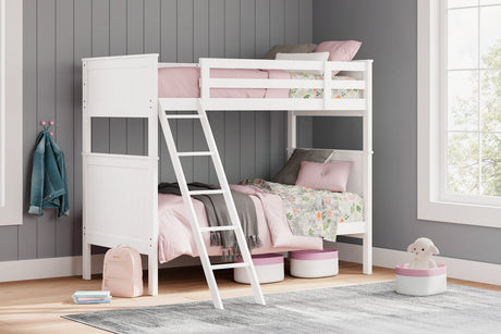 Nextonfort White Twin over Twin Bunk Bed -  Ashley - Luna Furniture