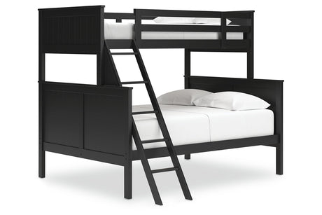 Nextonfort Black Twin over Full Bunk Bed -  Ashley - Luna Furniture