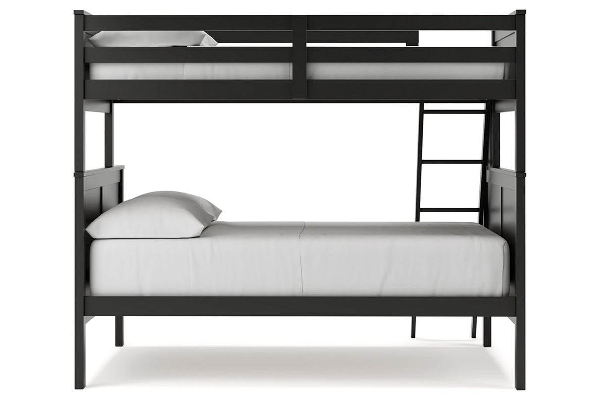 Nextonfort Black Twin over Full Bunk Bed from Ashley - Luna Furniture