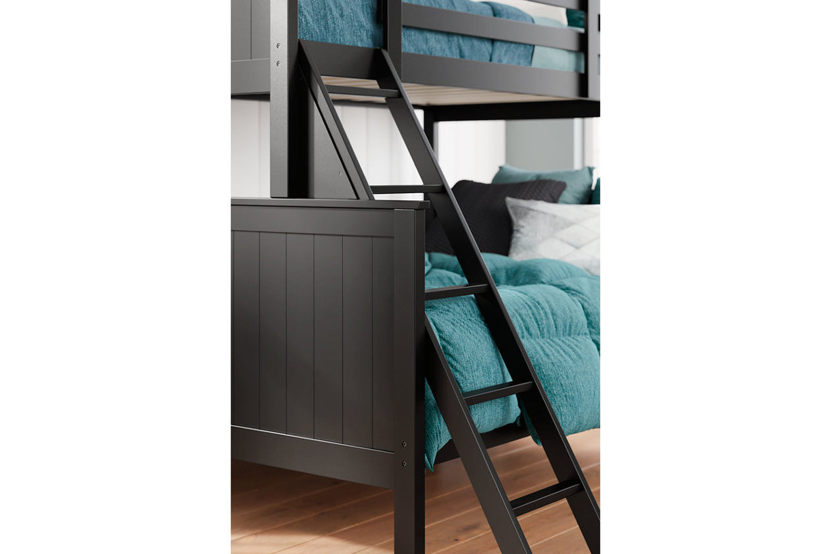 Nextonfort Black Twin over Full Bunk Bed from Ashley - Luna Furniture