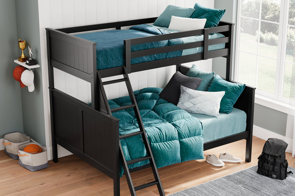 Nextonfort Black Twin over Full Bunk Bed from Ashley - Luna Furniture