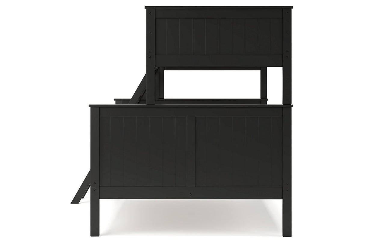 Nextonfort Black Twin over Full Bunk Bed from Ashley - Luna Furniture