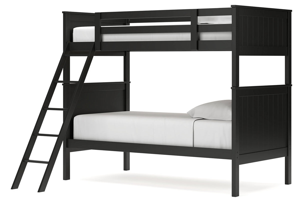 Nextonfort Black Twin over Twin Bunk Bed from Ashley - Luna Furniture