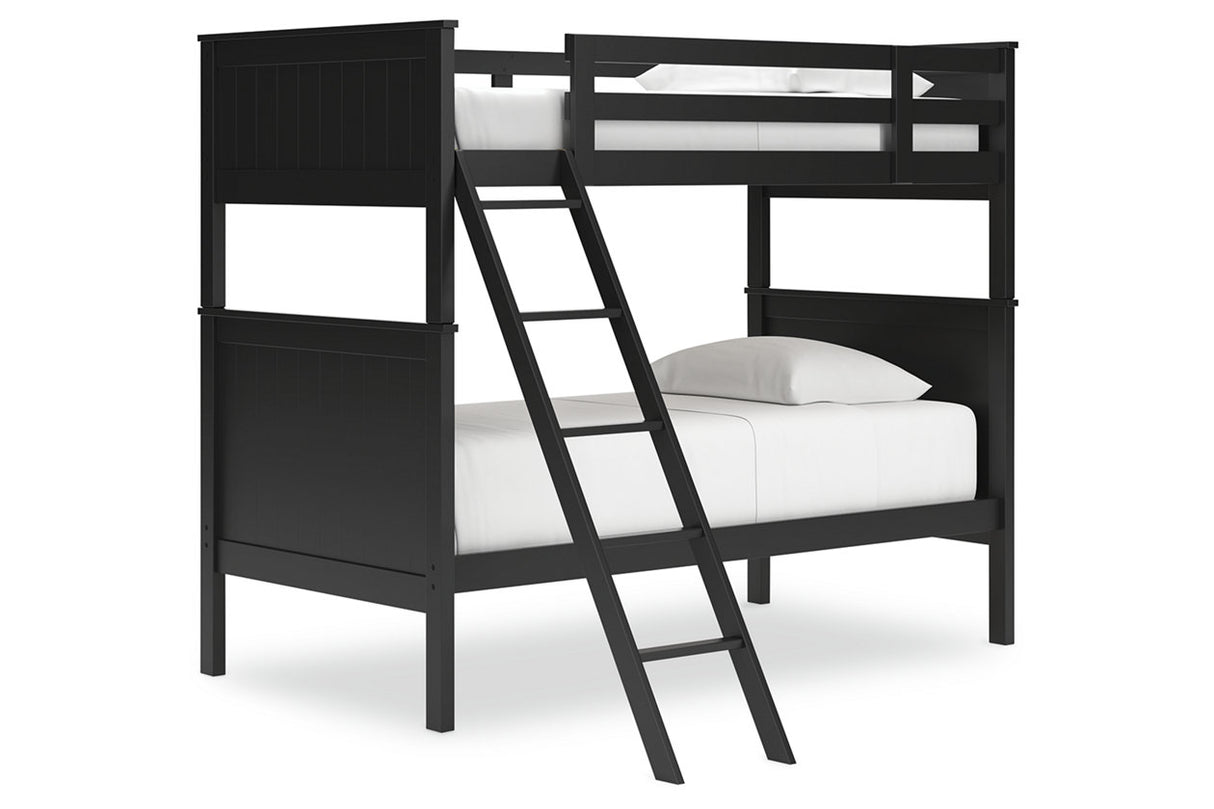 Nextonfort Black Twin over Twin Bunk Bed from Ashley - Luna Furniture