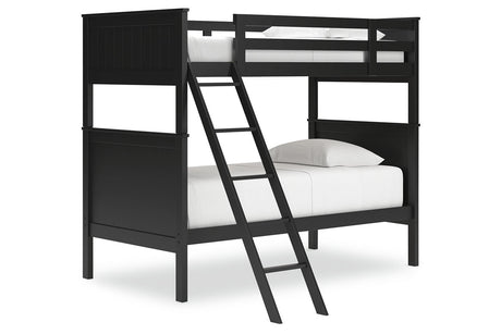 Nextonfort Black Twin over Twin Bunk Bed -  Ashley - Luna Furniture