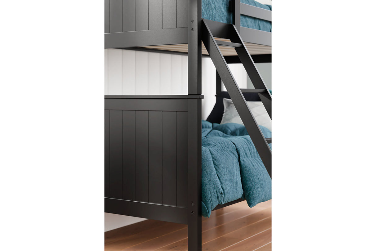 Nextonfort Black Twin over Twin Bunk Bed from Ashley - Luna Furniture