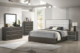 Sharpe Brown Full Upholstered Panel Bed -  Crown Mark - Luna Furniture