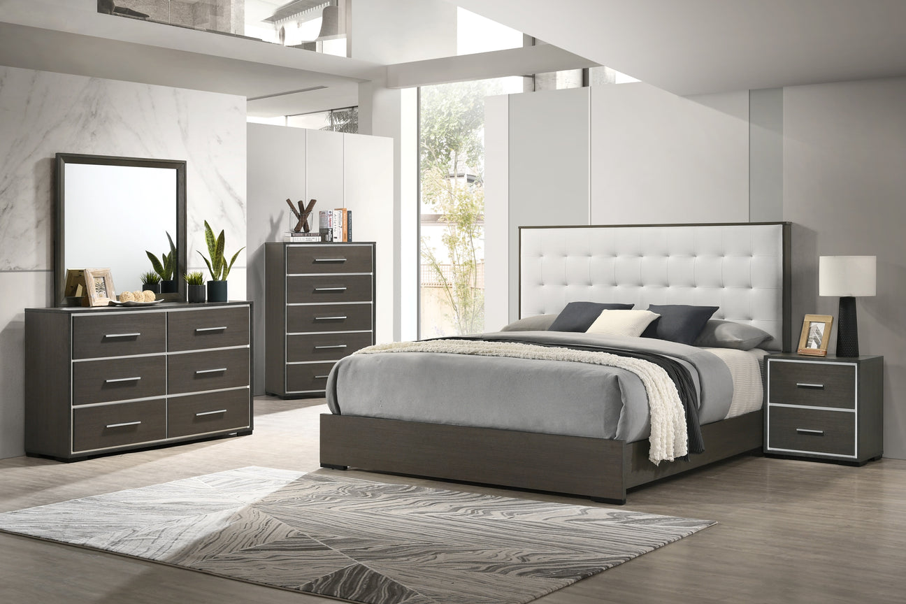 Sharpe Brown Upholstered Panel Bedroom Set -  Crown Mark - Luna Furniture