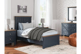 Landocken Brown/Blue Twin Panel Bed -  Ashley - Luna Furniture