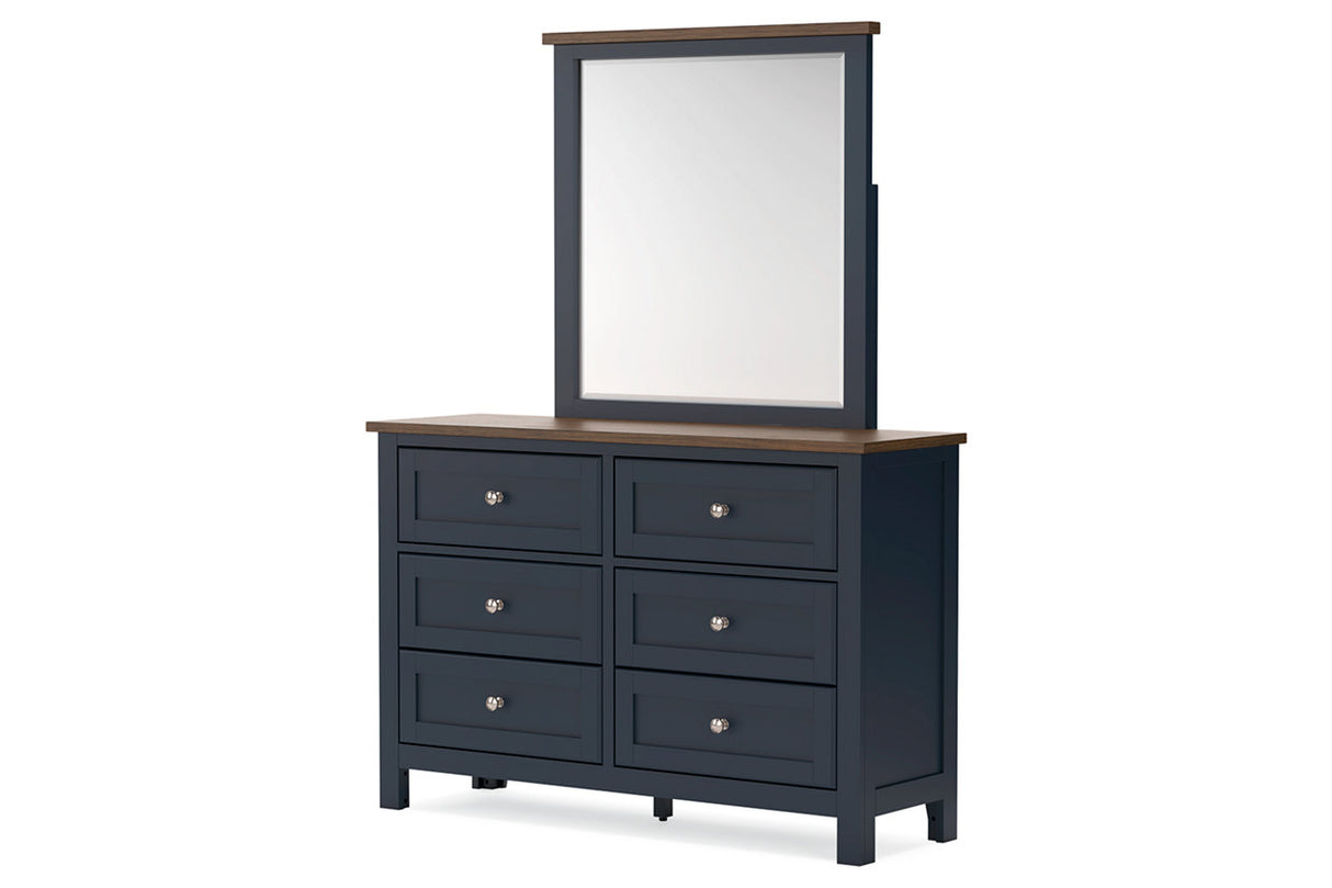 Landocken Brown/Blue Dresser and Mirror -  Ashley - Luna Furniture