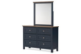 Landocken Brown/Blue Dresser and Mirror -  Ashley - Luna Furniture