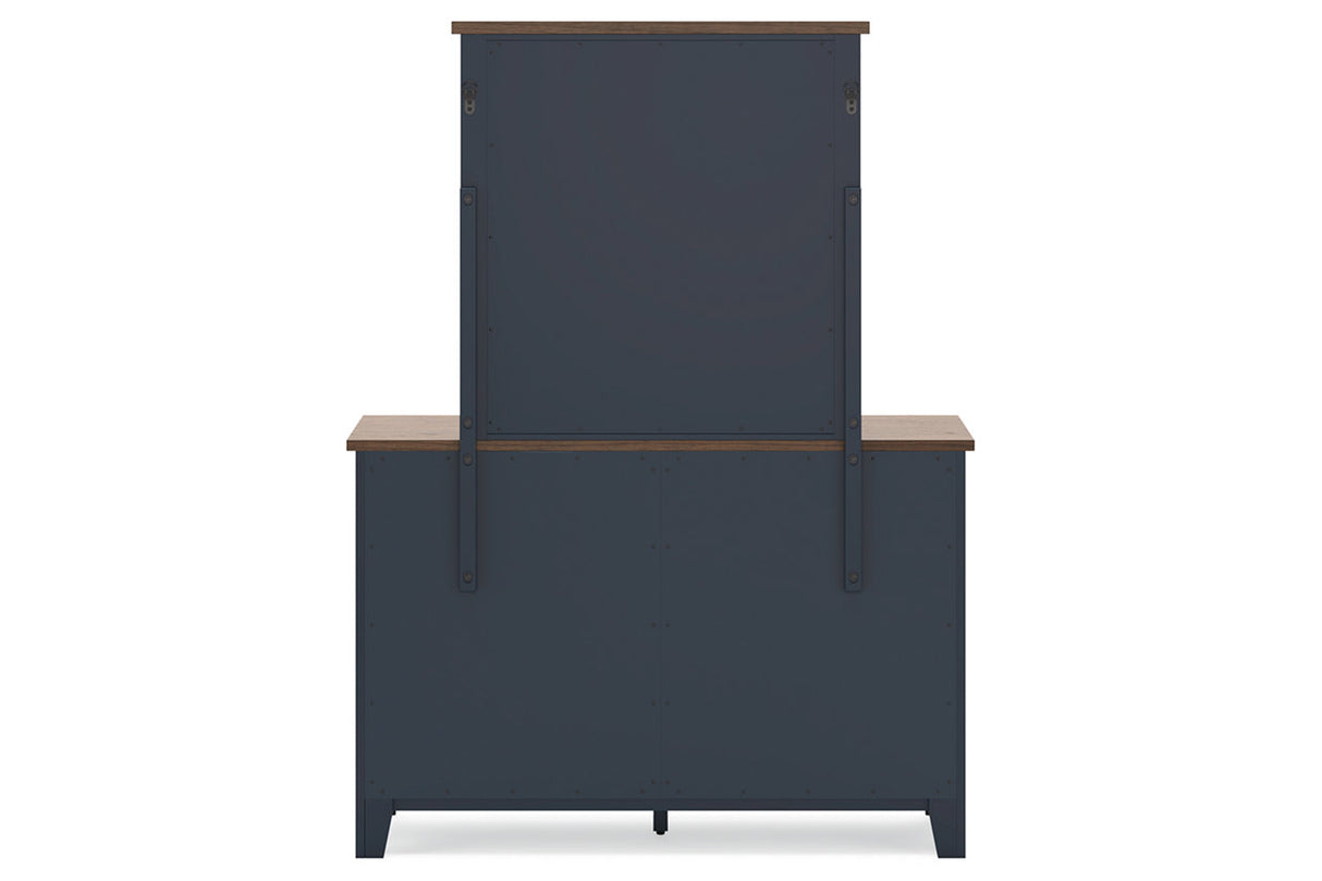 Landocken Brown/Blue Dresser and Mirror -  Ashley - Luna Furniture