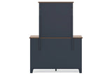 Landocken Brown/Blue Dresser and Mirror -  Ashley - Luna Furniture