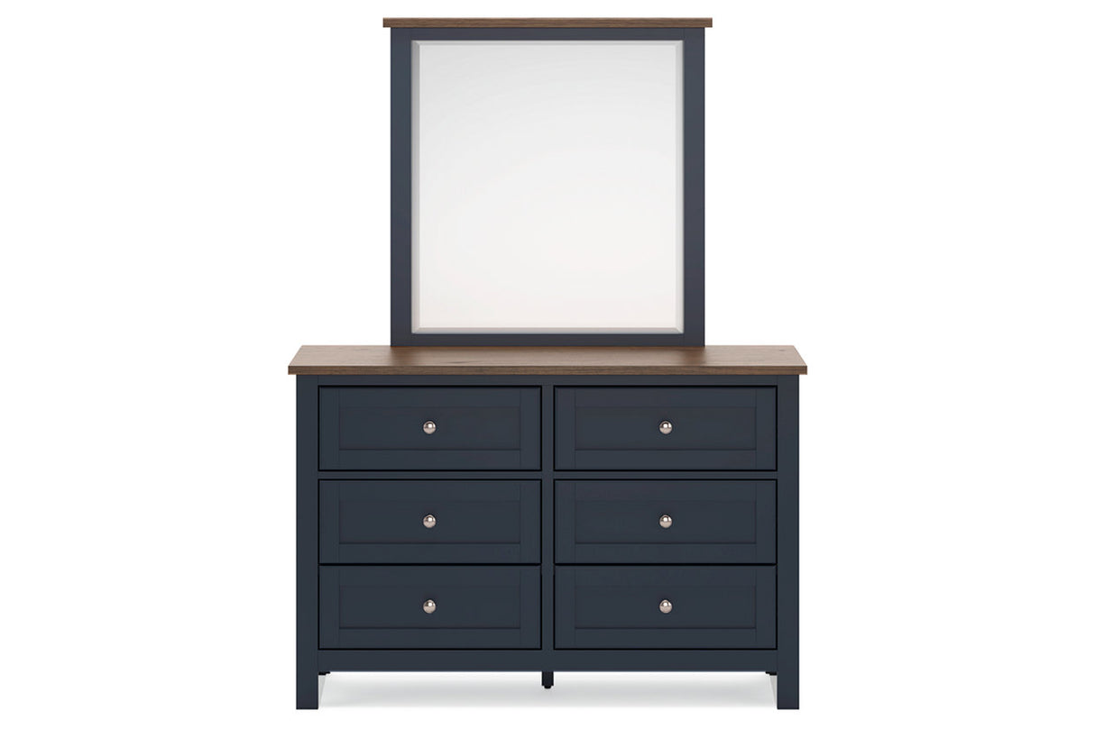 Landocken Brown/Blue Dresser and Mirror -  Ashley - Luna Furniture