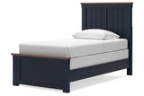 Landocken Brown/Blue Twin Panel Bed -  Ashley - Luna Furniture