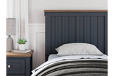 Landocken Brown/Blue Twin Panel Bed -  Ashley - Luna Furniture