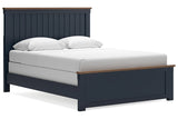 Landocken Brown/Blue Queen Panel Bed -  Ashley - Luna Furniture