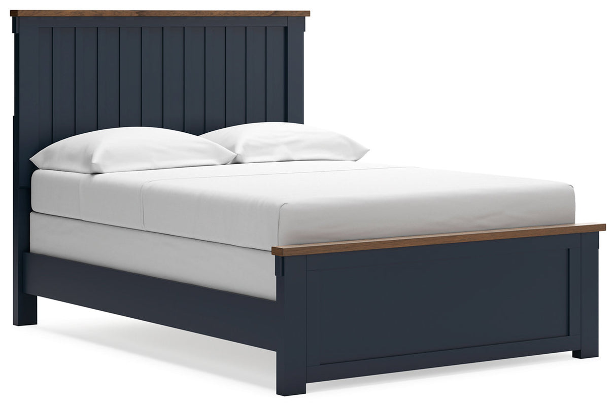 Landocken Brown/Blue Full Panel Bed -  Ashley - Luna Furniture