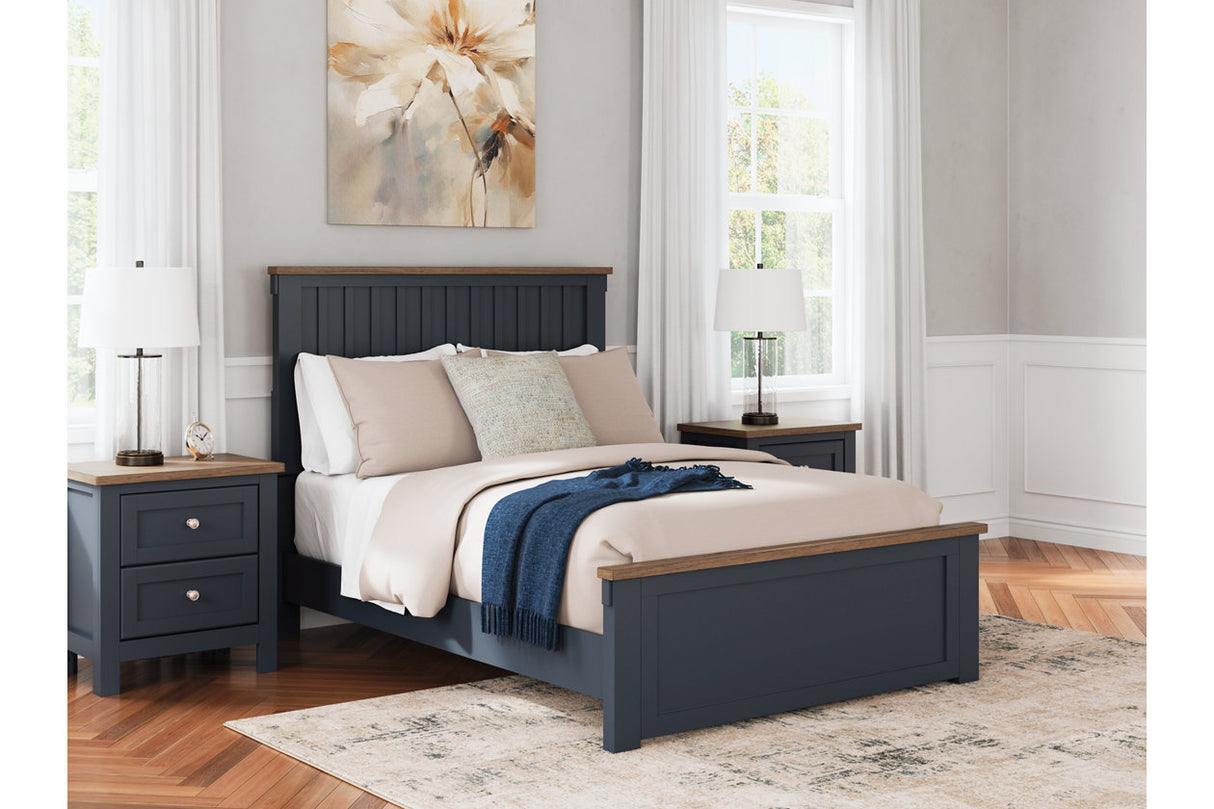 Landocken Brown/Blue Full Panel Bed -  Ashley - Luna Furniture