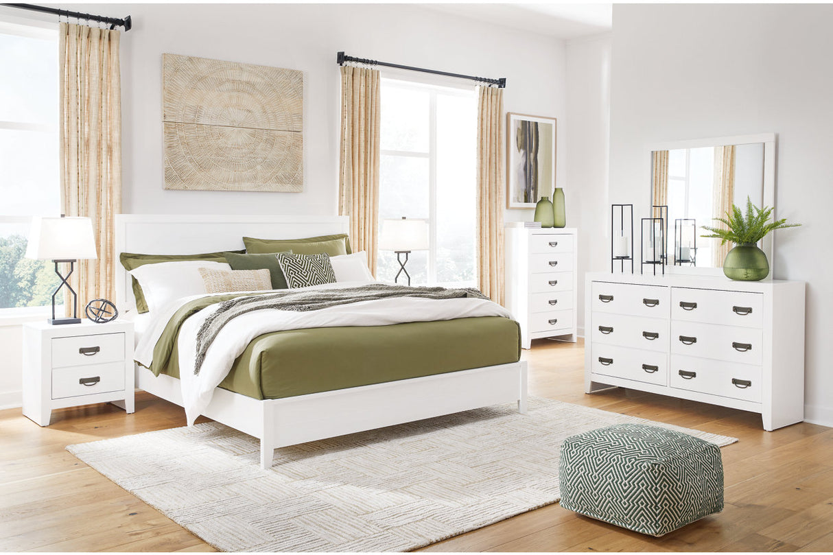 Binterglen White King Panel Bed -  Ashley - Luna Furniture