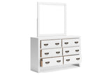 Binterglen White Dresser and Mirror from Ashley - Luna Furniture