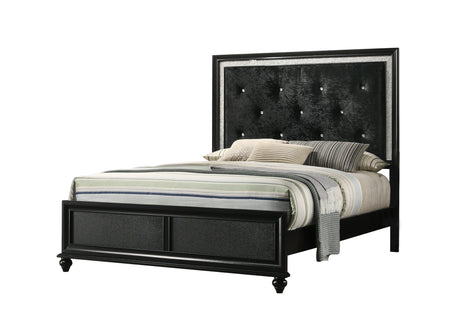 Lila Black Upholstered Panel Bedroom Set -  Crown Mark - Luna Furniture
