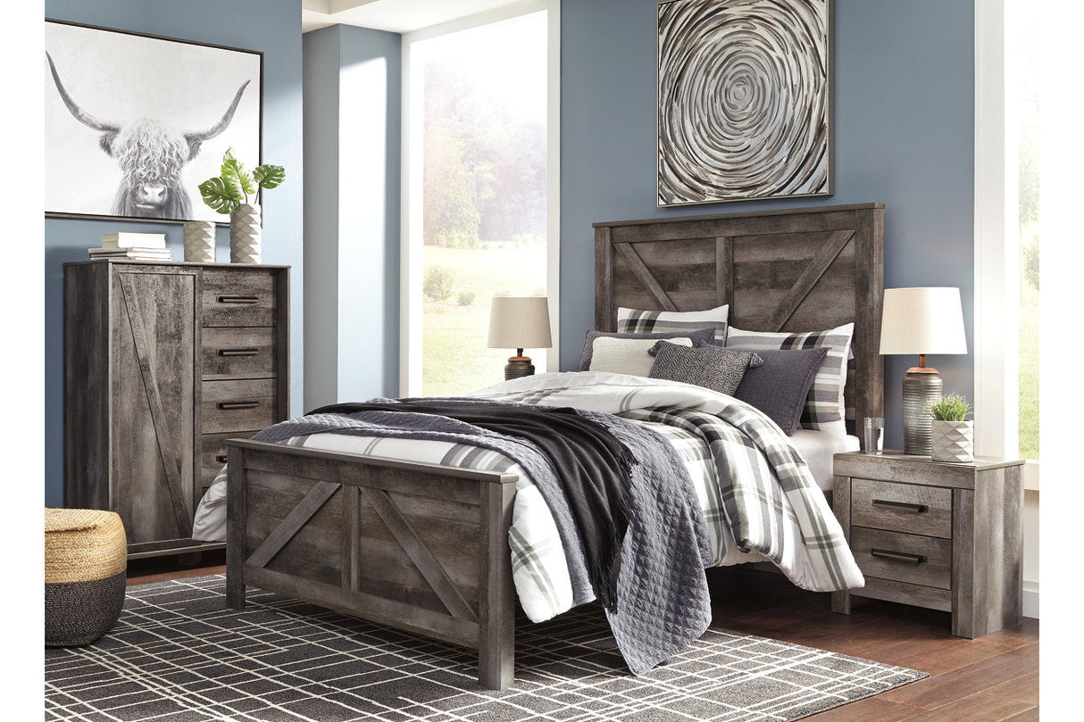 Wynnlow Gray Queen Crossbuck Panel Bed from Ashley - Luna Furniture