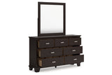 Covetown Dark Brown Dresser and Mirror -  Ashley - Luna Furniture