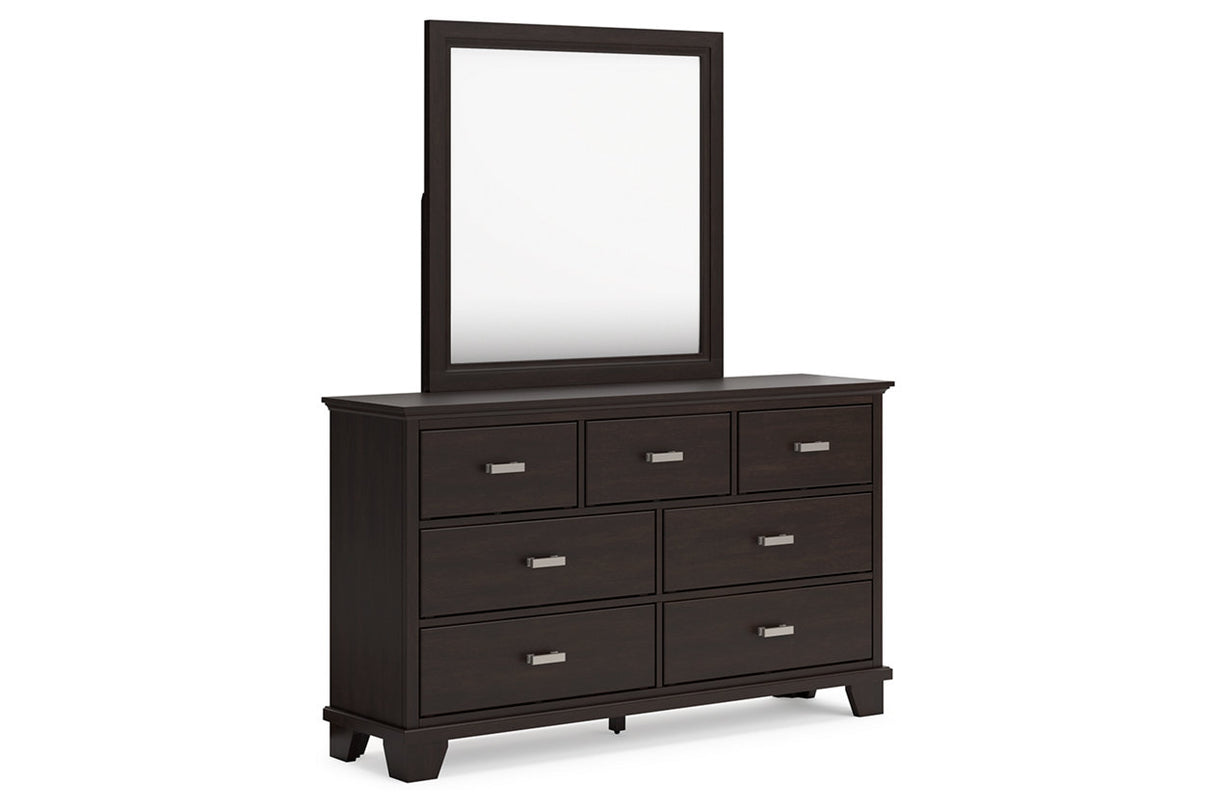 Covetown Dark Brown Dresser and Mirror -  Ashley - Luna Furniture