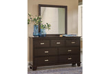 Covetown Dark Brown Dresser and Mirror -  Ashley - Luna Furniture