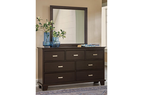 Covetown Dark Brown Dresser and Mirror -  Ashley - Luna Furniture