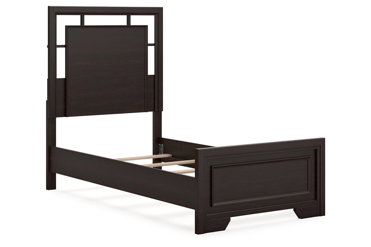 Covetown Dark Brown Twin Panel Bed -  Ashley - Luna Furniture